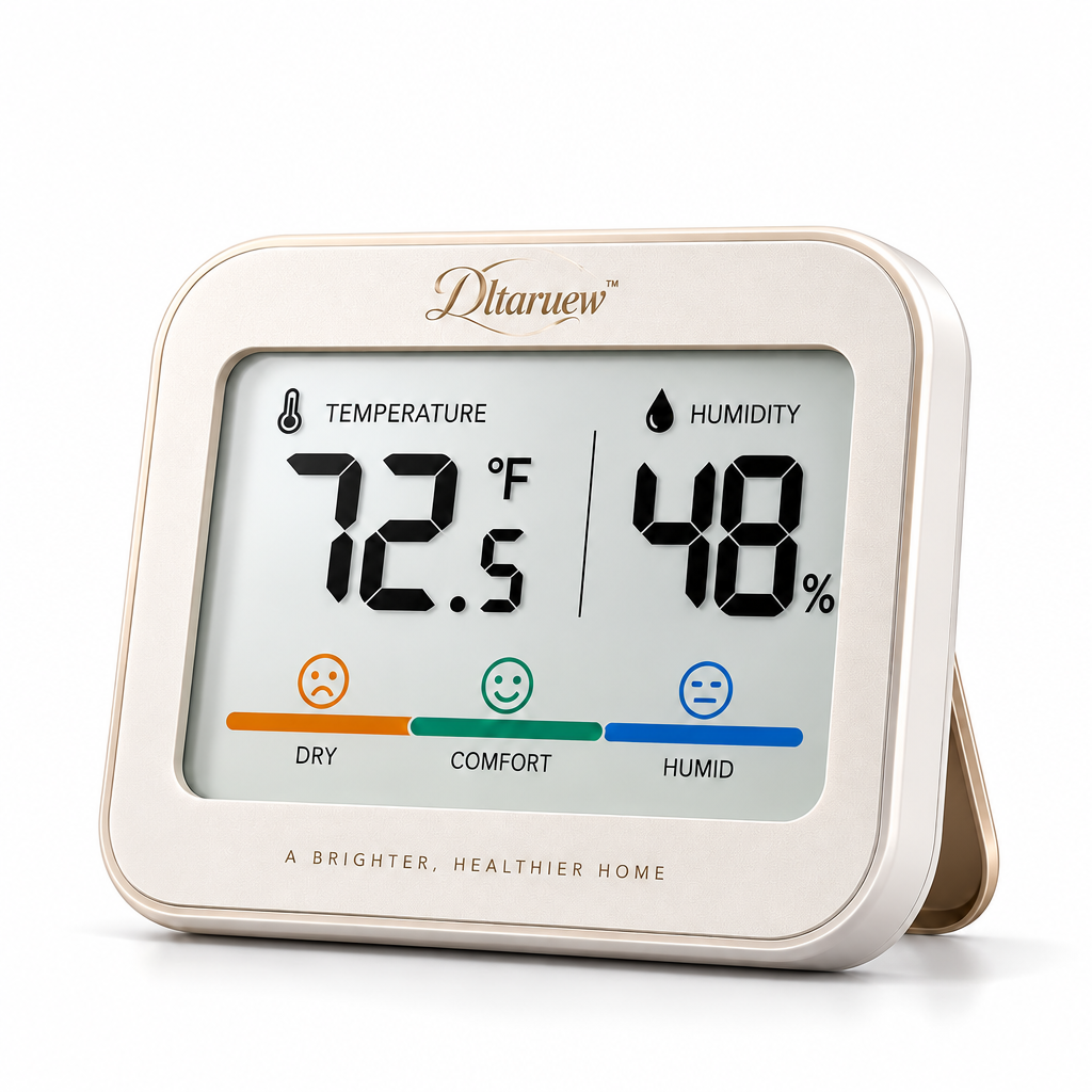 Dltaruew™ TempSense Home — Digital Indoor Thermometer & Hygrometer, Room Temperature & Humidity Monitor with Comfort Indicator