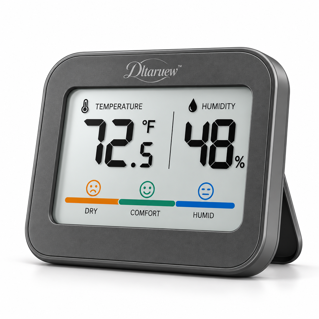 Dltaruew™ TempSense Home — Digital Indoor Thermometer & Hygrometer, Room Temperature & Humidity Monitor with Comfort Indicator