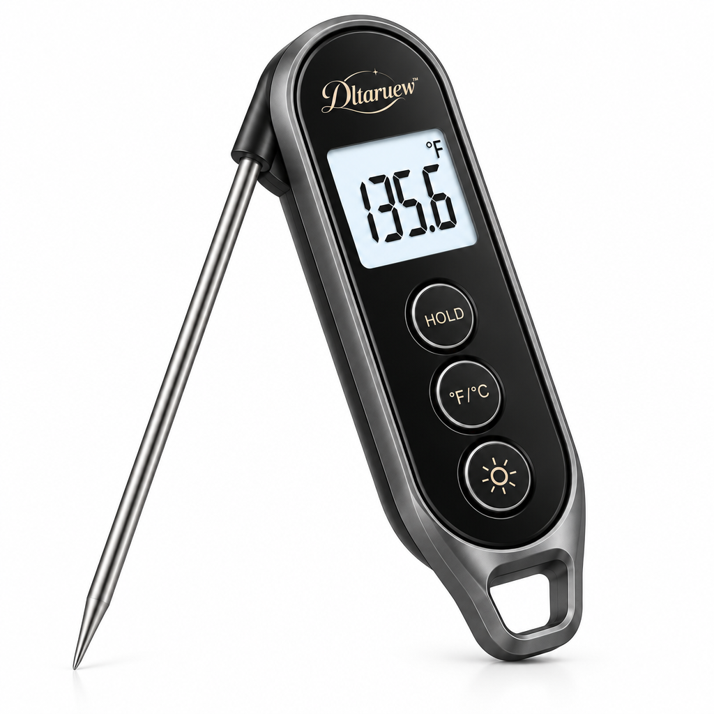 Dltaruew™ QuickTemp Culinary — Instant-Read Digital Kitchen Thermometer with Folding Probe & Backlit Display