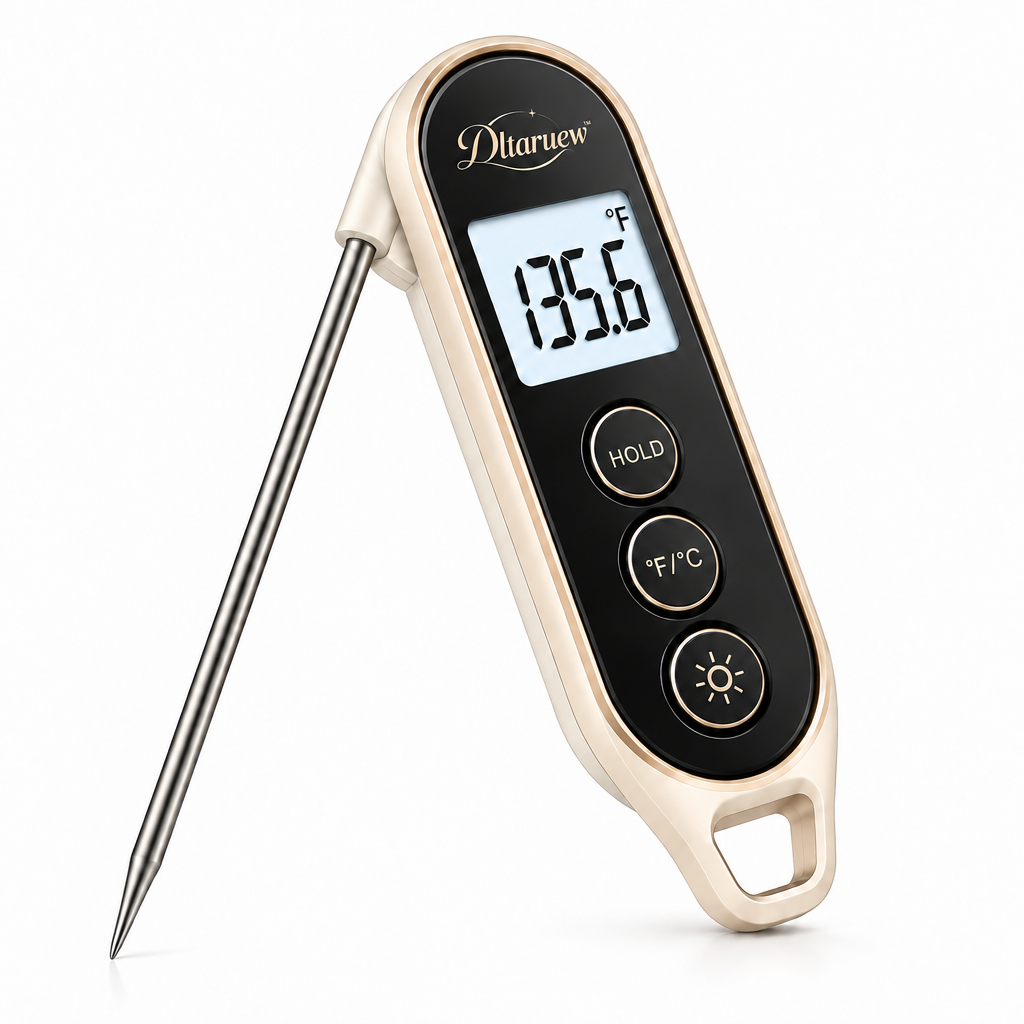 Dltaruew™ QuickTemp Culinary — Instant-Read Digital Kitchen Thermometer with Folding Probe & Backlit Display